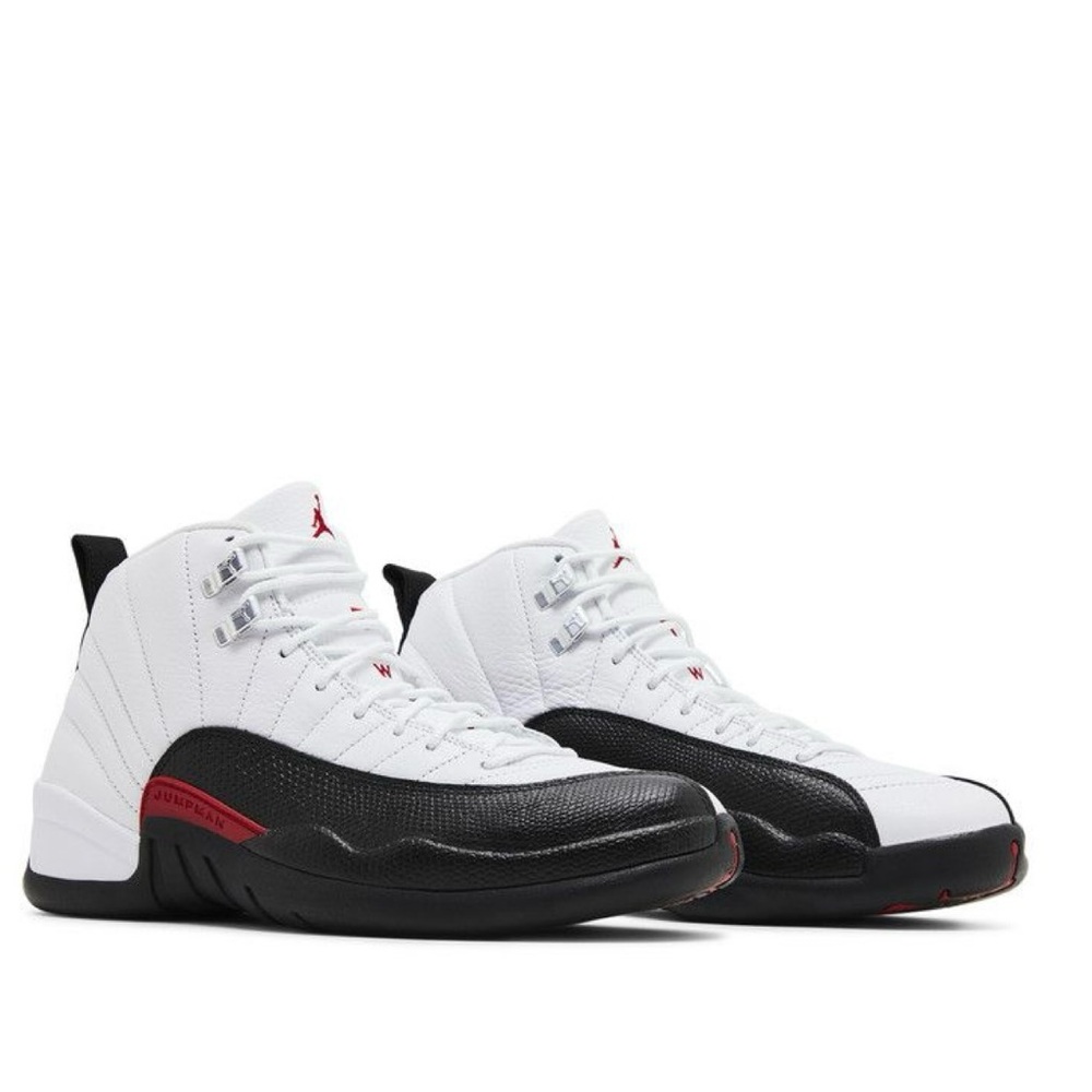 Air Jordan 12 retro Men's White, Black, and Red Sneakers